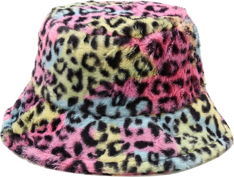 Umeepar Winter Faux Fur Fuzzy Bucket Hat Fluffy Warm Hat for Women Men - Image 1